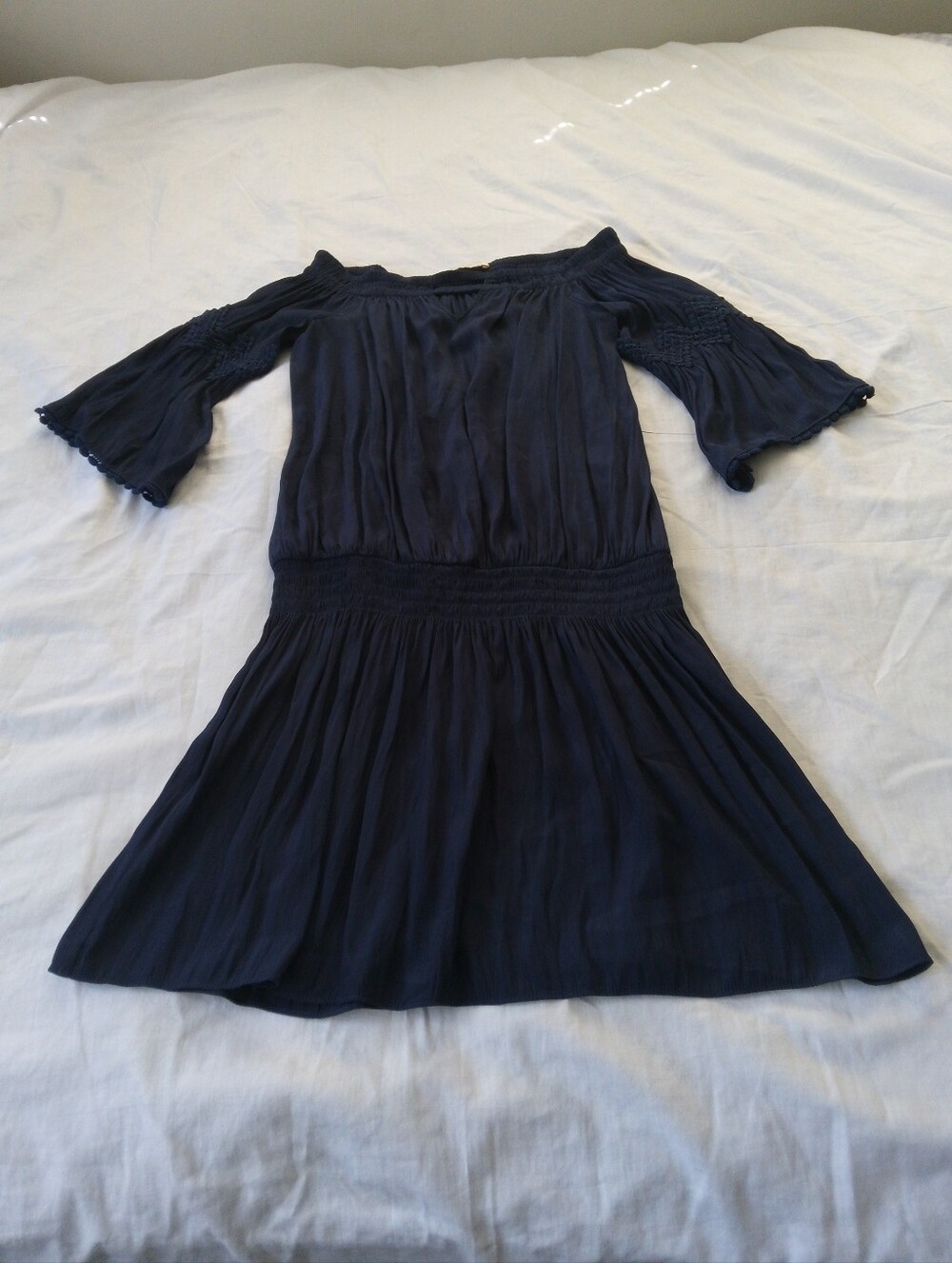 Ramy Brook Women's' Navy Off-Shoulder Smocked-Waist Dress